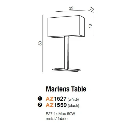 Azzardo Lampa stołowa biurkowa MARTENS AZ1559