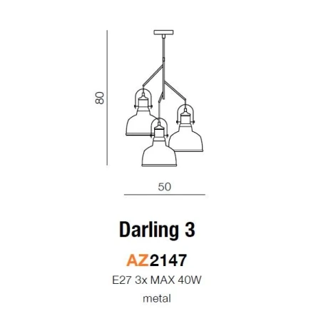 Azzardo Lampa sufitowa wisząca DARLING 3 AZ2147