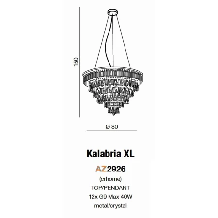 Azzardo Lampa sufitowa wisząca KALABRIA XL AZ2926